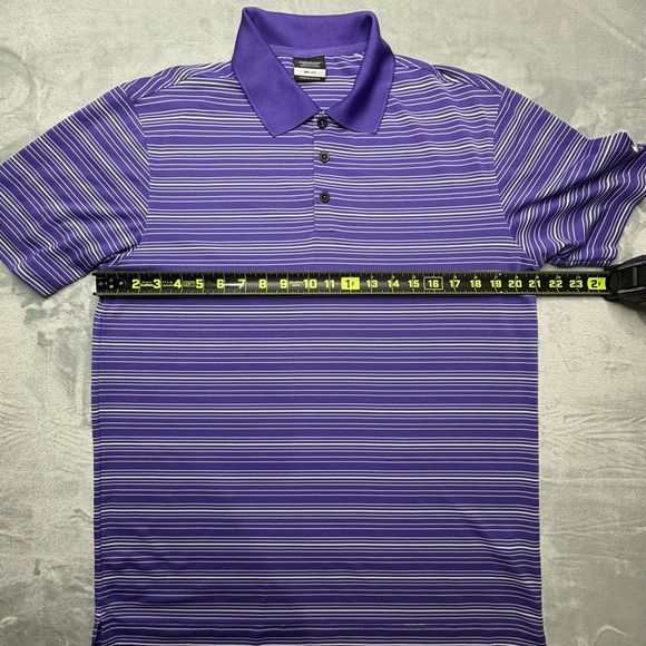 Men’s Nike Golf Shirt | Medium | Purple & White Stripes - Picture 2 of 6
